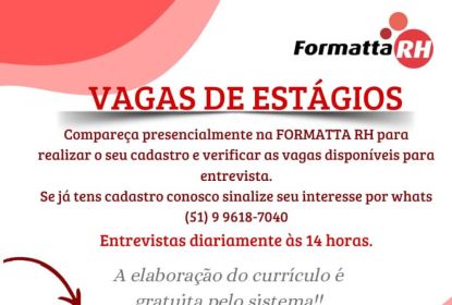 VAGAS DE ESTÁGIO