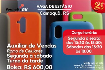 FORMATTA RH OFERTA NOVAS VAGAS DE ESTÁGIO EM CAMAQUÃ