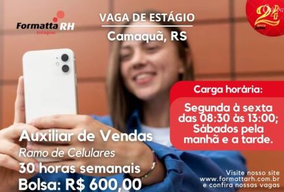 FORMATTA RH: AUXILIAR DE VENDAS EM RAMO DE CELULARES