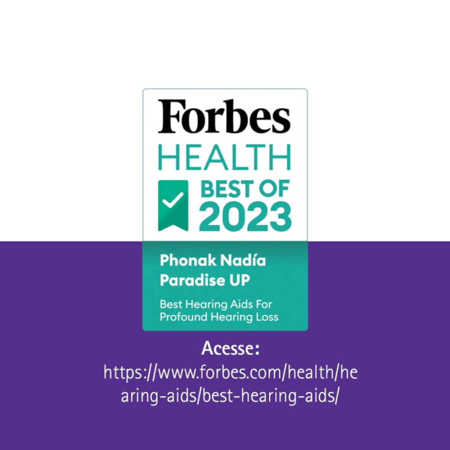 A Phonak recebeu mais um selo de reconhecimento da Forbes Health! 