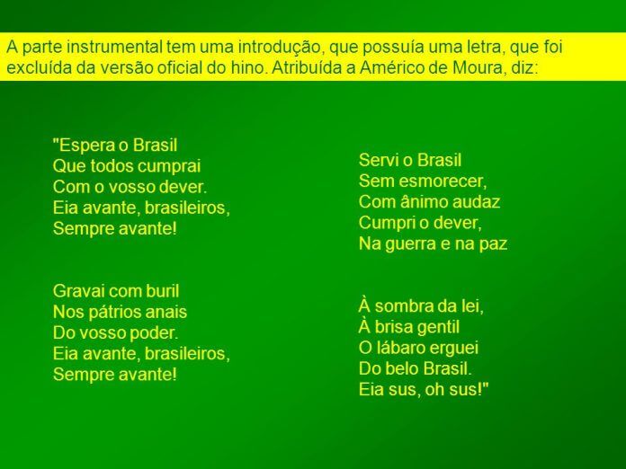 INTRODUÇÃO DO HINO NACIONAL BRASILEIRO 