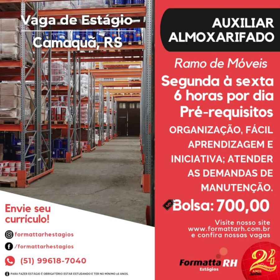 FORMATTA RH: AUXILIAR DE ALMOXERIFADO 