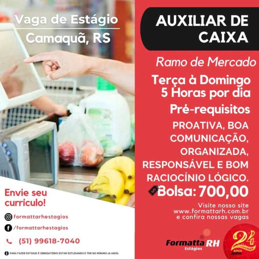 Formatta RH: Vagas de Estágios em Ramo de Supermercado