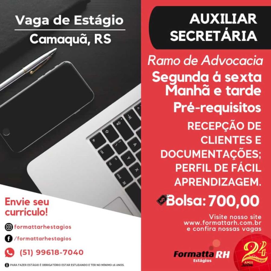 VAGAS DE AUXILIAR DE SECRETÁRIA