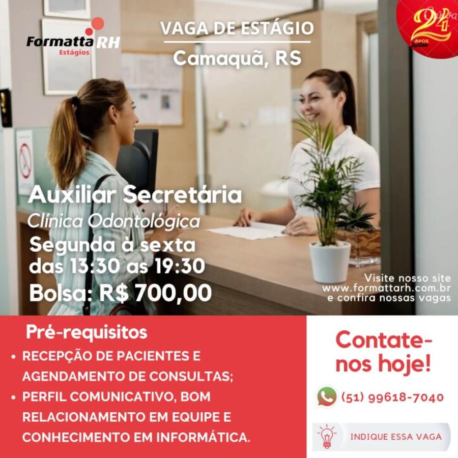 FORMATTA RH OFERTA NOVAS VAGAS DE ESTÁGIO EM CAMAQUÃ