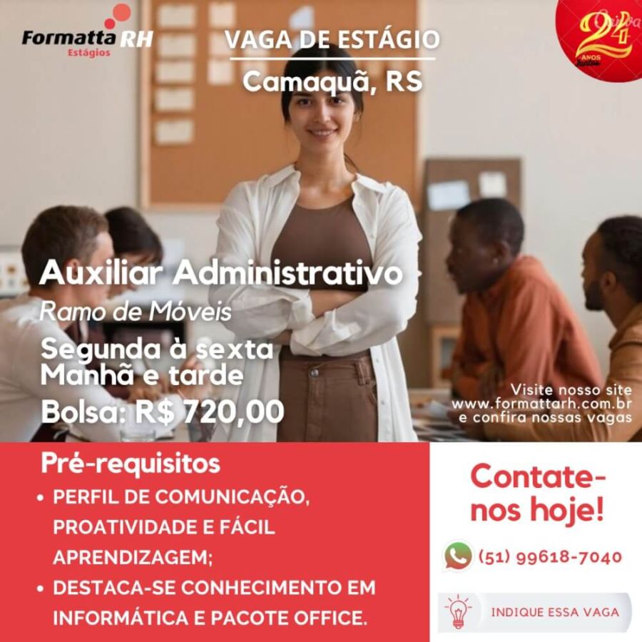 FORMATTA RH OFERTA NOVAS VAGAS DE ESTÁGIO EM CAMAQUÃ