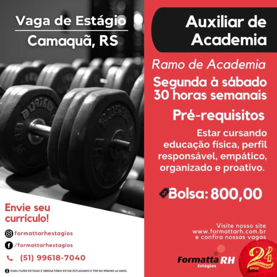 FORMATTA RH OFERTA NOVAS VAGAS DE ESTÁGIO EM CAMAQUÃ