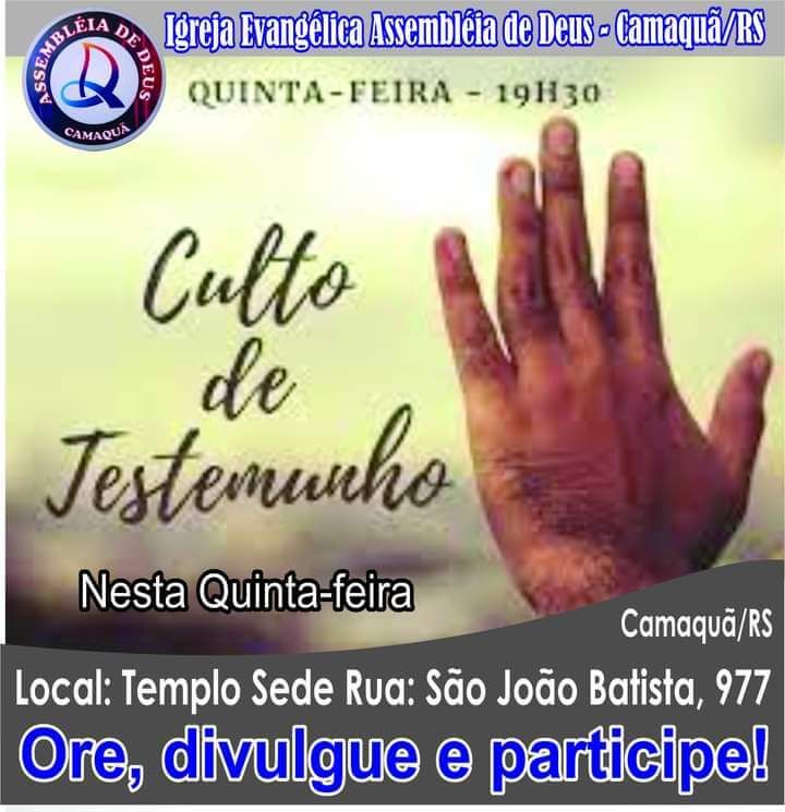 CULTO NAS QUINTAS FEIRAS